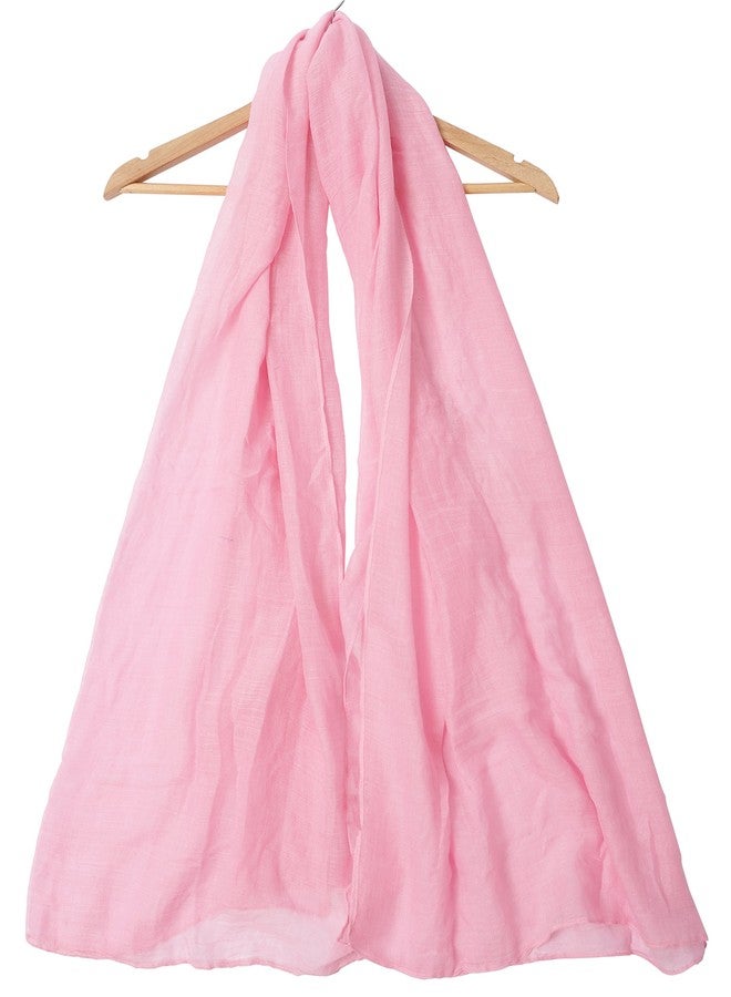 woogwin Women's Cotton Scarves Lady Light Soft Fashion Solid Scarf Wrap Shawl (One Size, pink) - Image 2